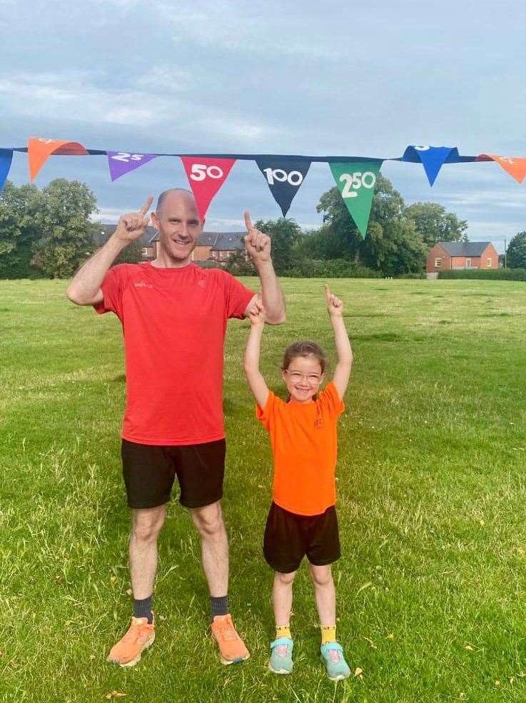 Andrew and daughter Juliana, 6, at ParkRun.