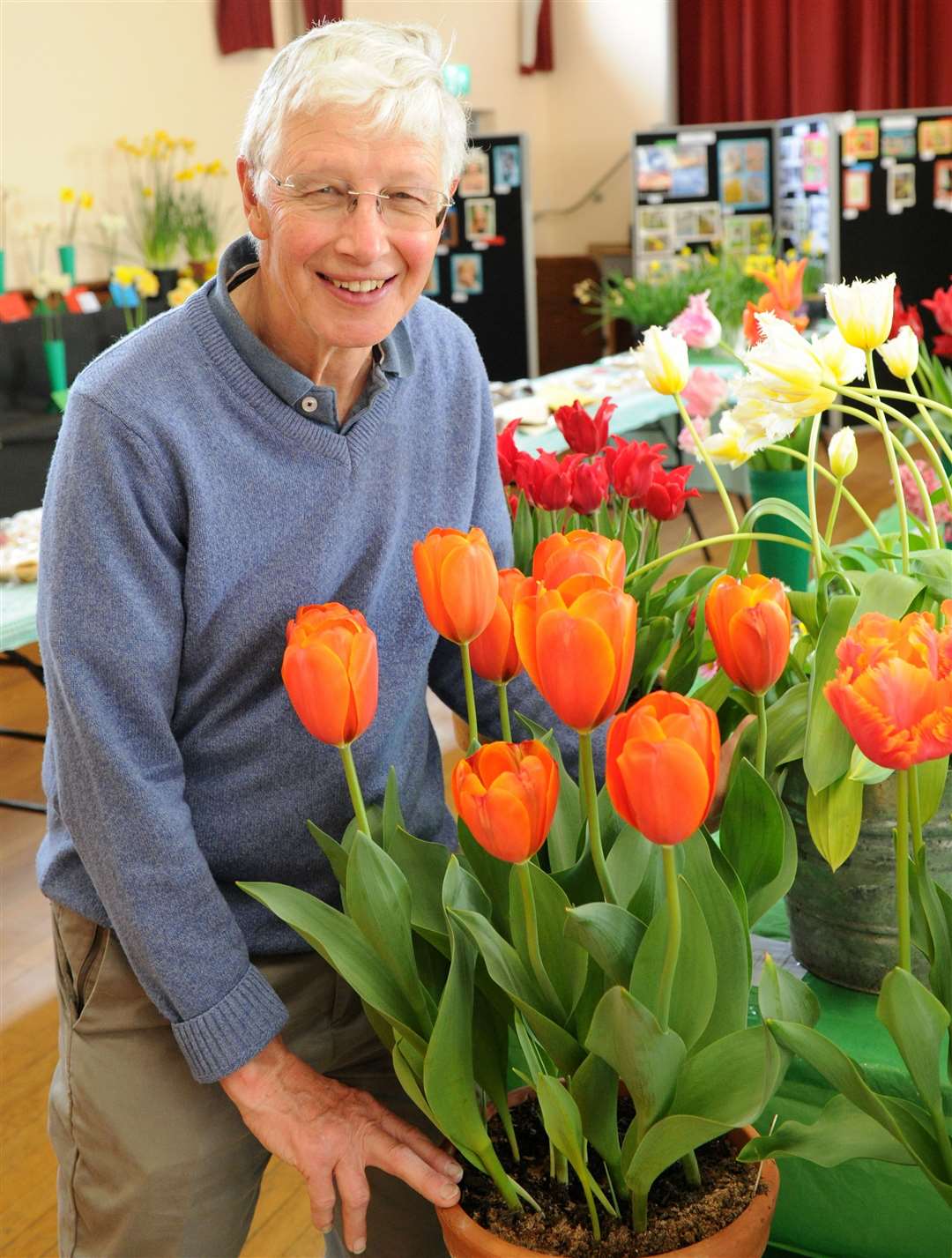 Show secretary John Mitchell with his prize-winning tulips