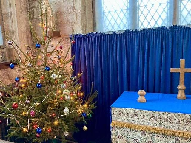 All of the trees are decorated