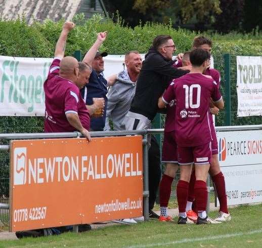 Bourne Town were 5-0 home winners against Shirebrook on Saturday. Photo: sportsbob