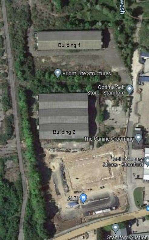 An overview of the site, taken during the construction of Aldi. Photo: Goole Maps