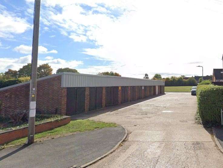 The garages in Kesteven Road, Stamford. Photo: Google Maps
