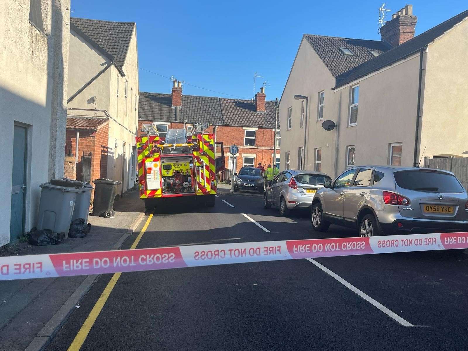 The scene in Cambridge Street, Grantham