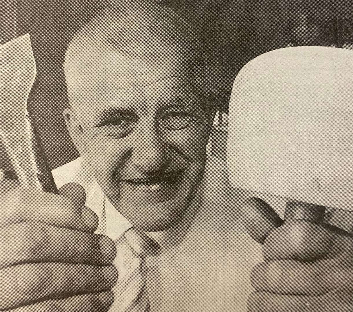 Brian Scott with his tools of trade 25 years ago