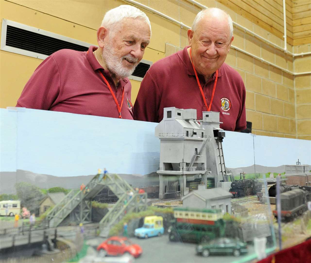 Market Deeping Model Railway Club members Barry Pullen and Edward Pollard with the Deeping Road MPD. Photo: Chris Lowndes