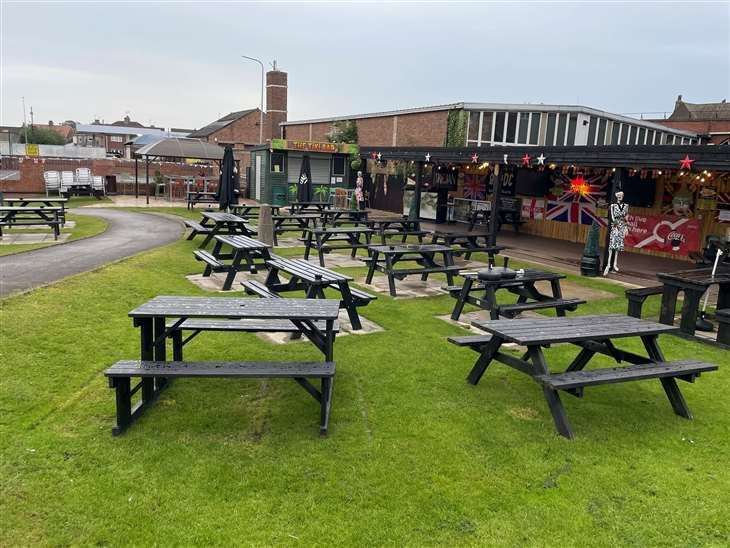 The beer garden at The Lumley in Skegness, a huge venue