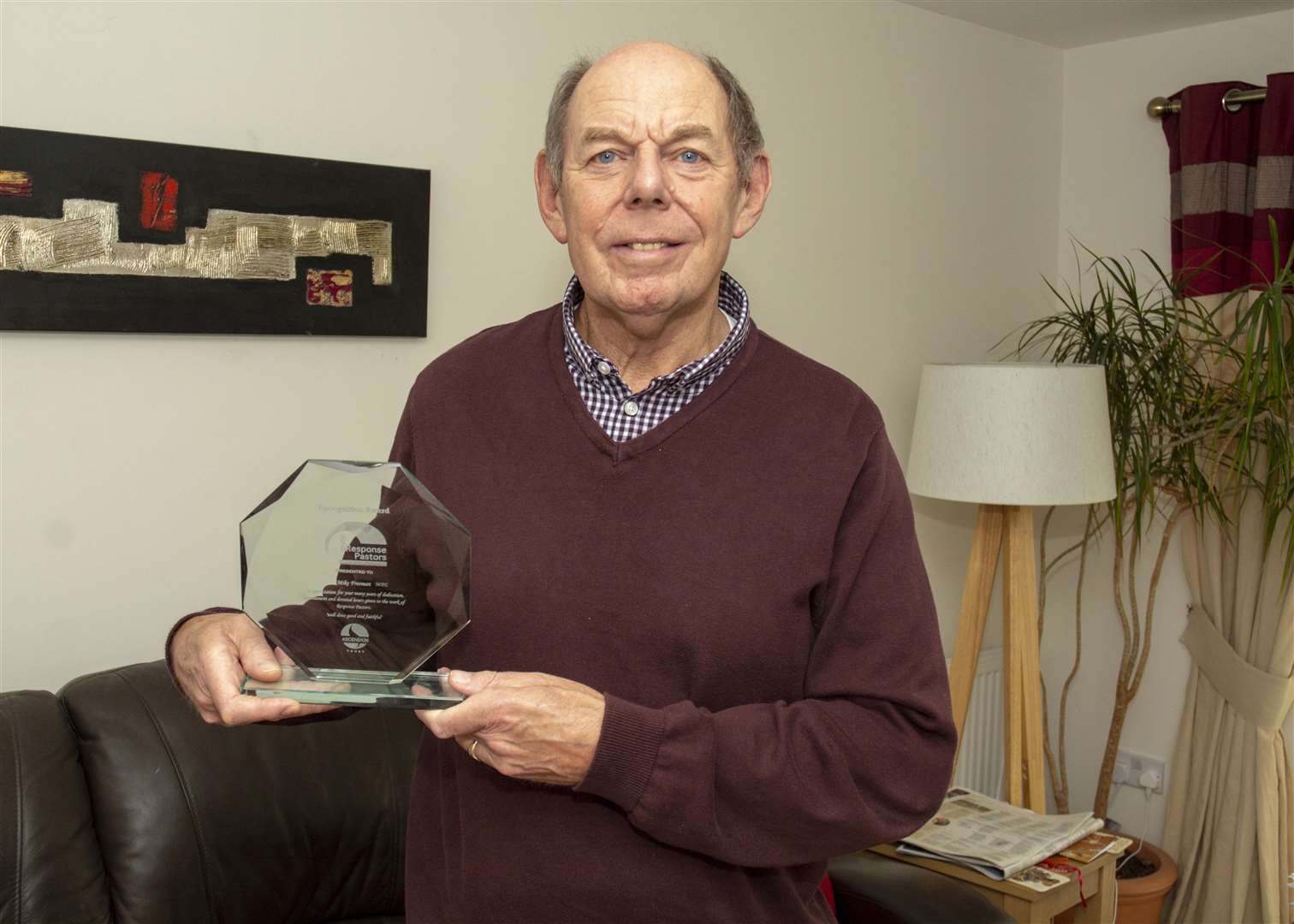 Mike Freeman with the award he received Photo: Lee Hellwing (6236334)