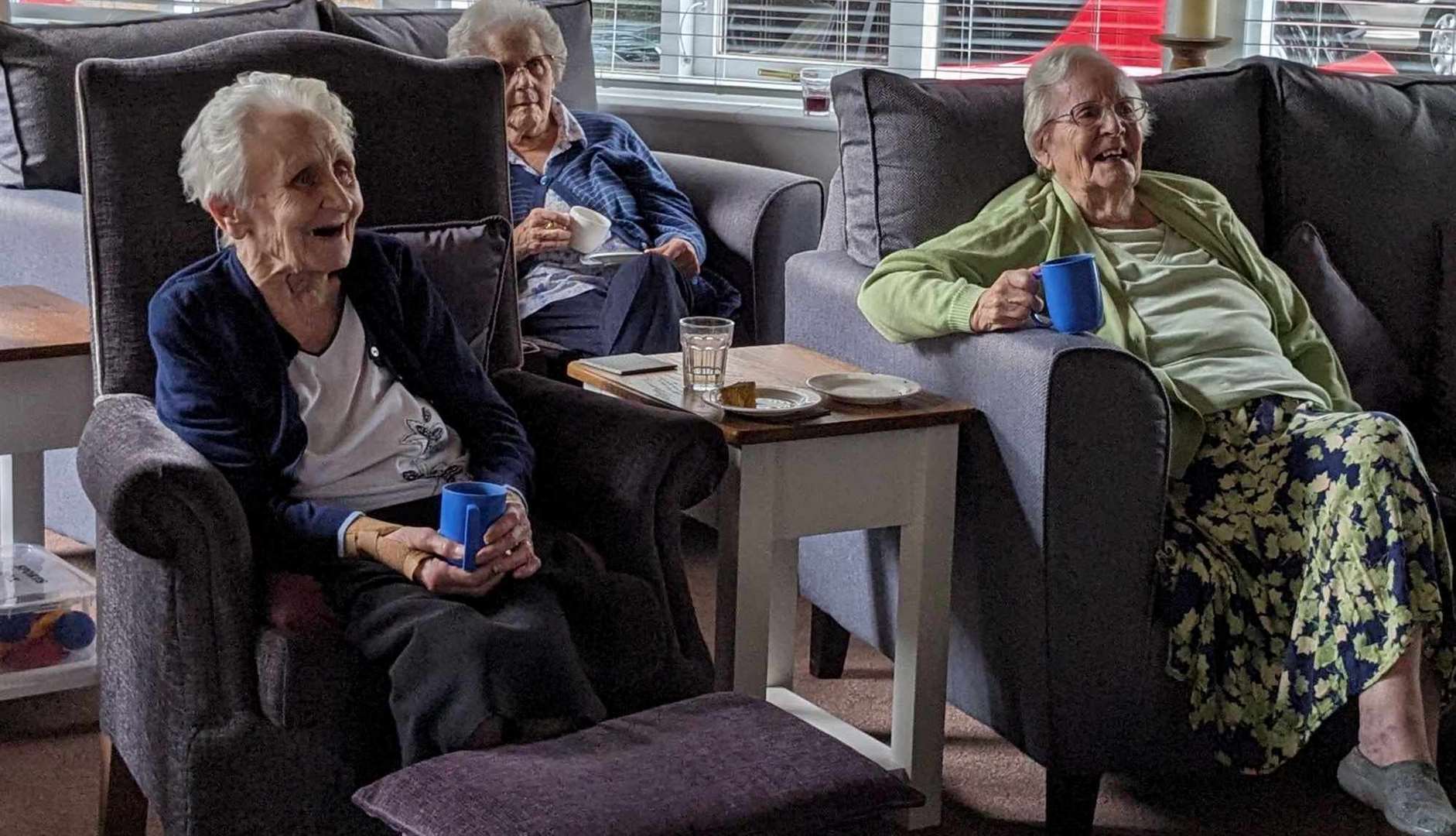 Residents enjoying an afternoon of comedy
