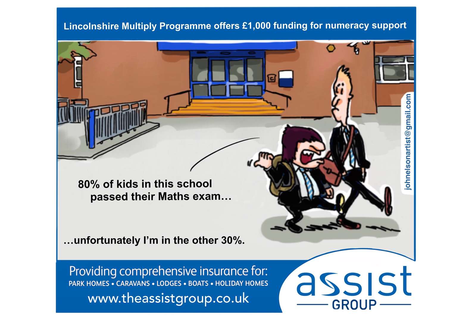 John Elson cartoon sponsored by the Assist Group
