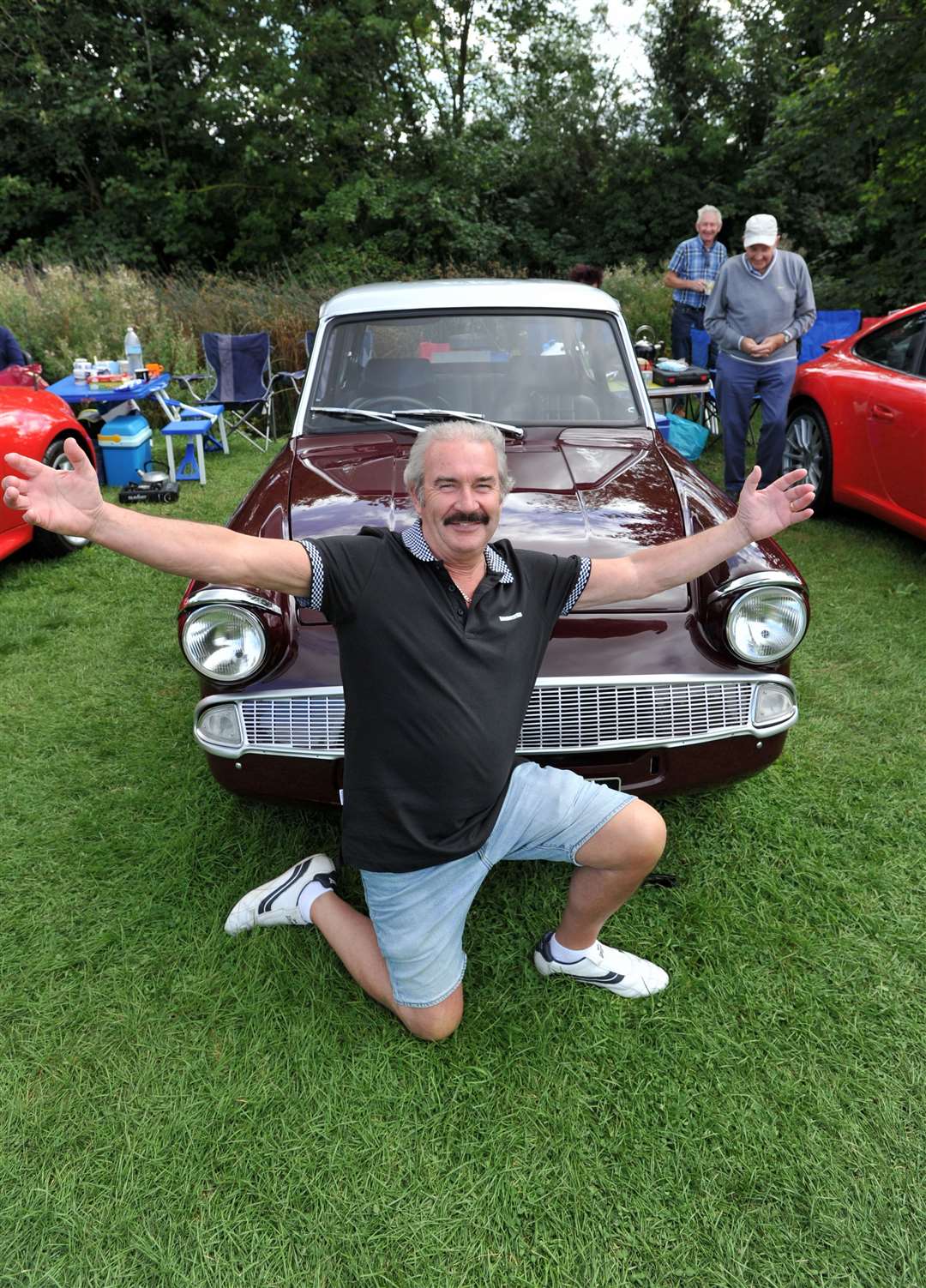 Didd Jones from Stamford with his Ford Anglia. Photo: Chris Lowndes