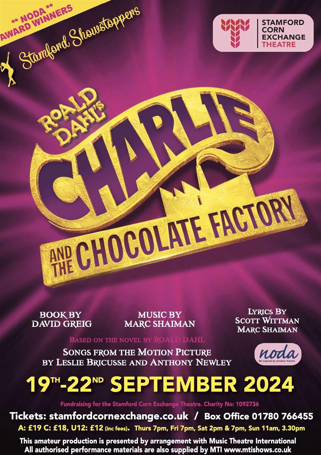 Charlie and the Chocolate Factory, Stamford Showstoppers' promotional poster