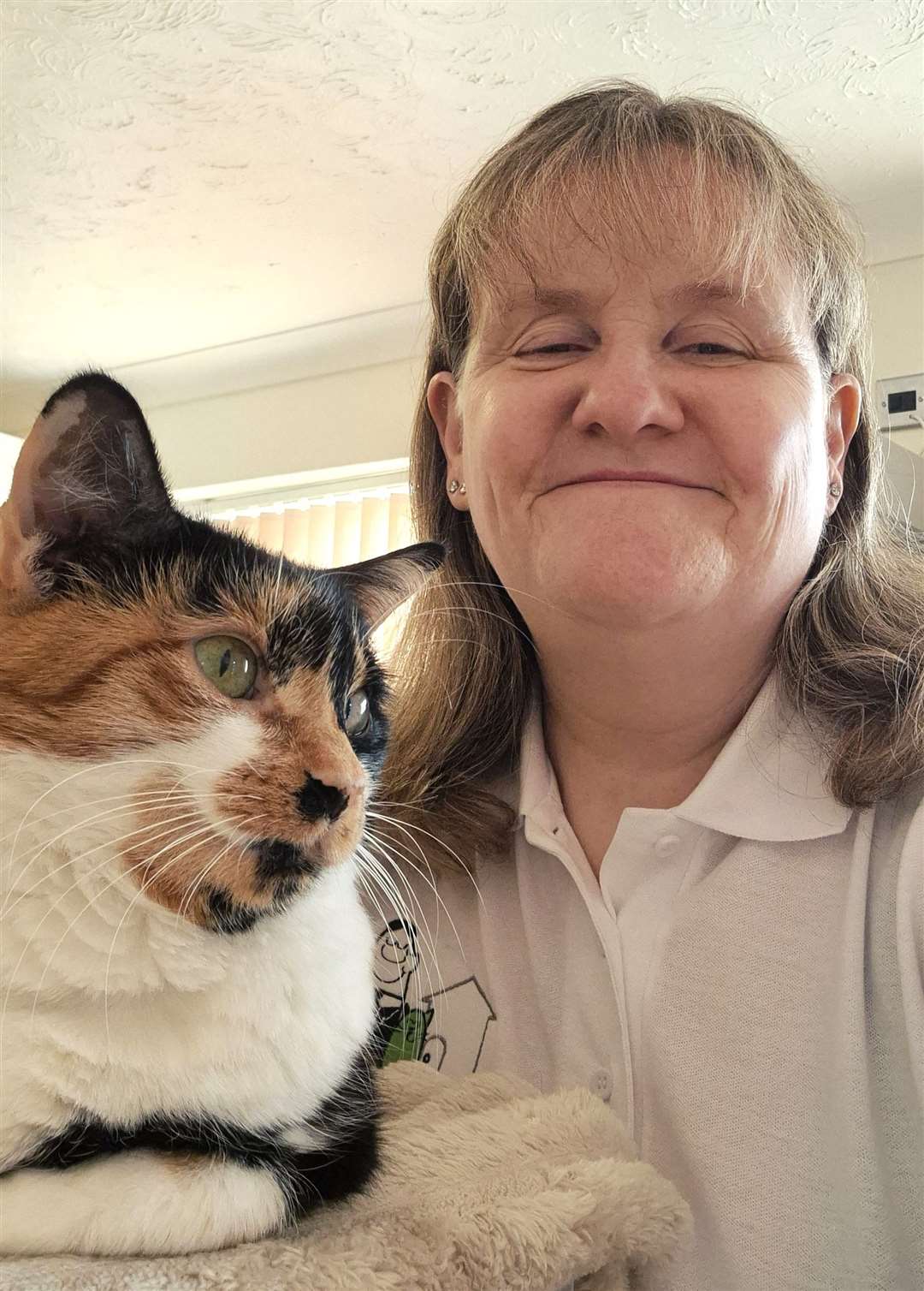 Maisy and cat mum Jane Bishop