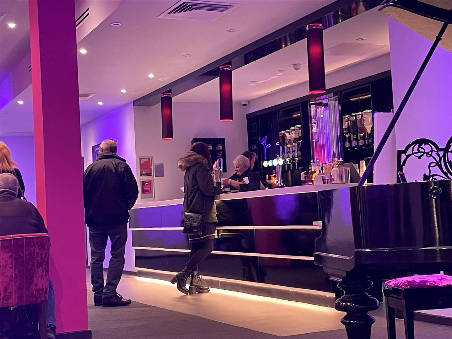 The bar looks nice but the choice of drinks is limited