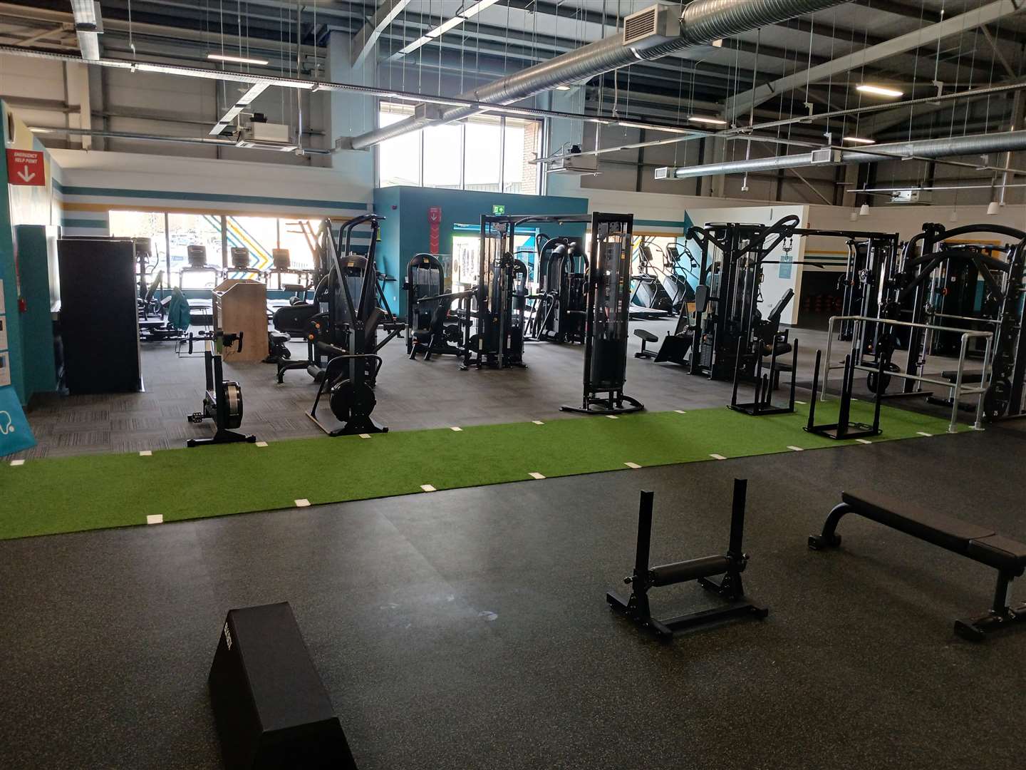Looking across from the back of the gym