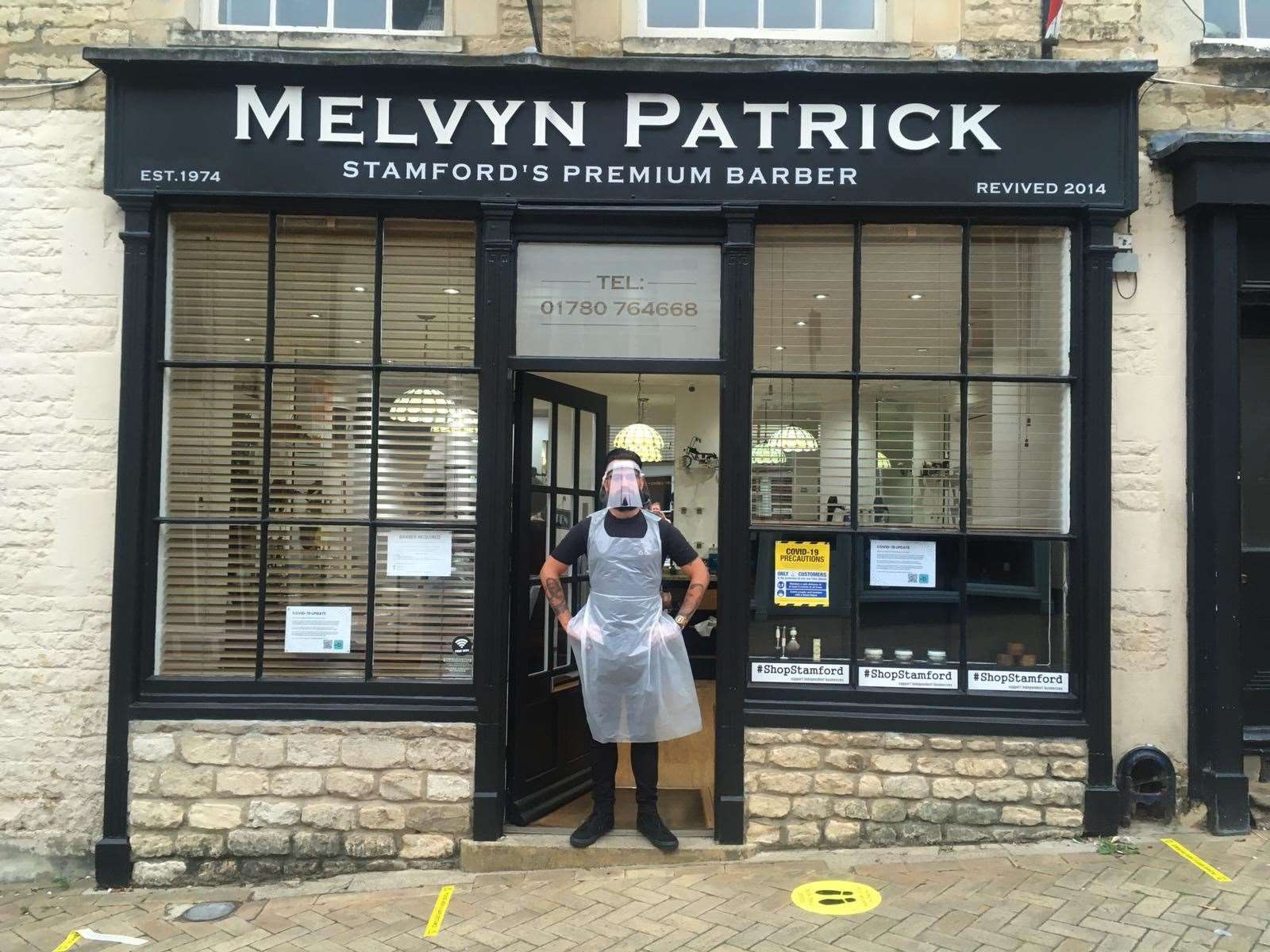 Stylist Lui Dumcombe outside Melvyn Patrick in Ironmonger Street, Stamford