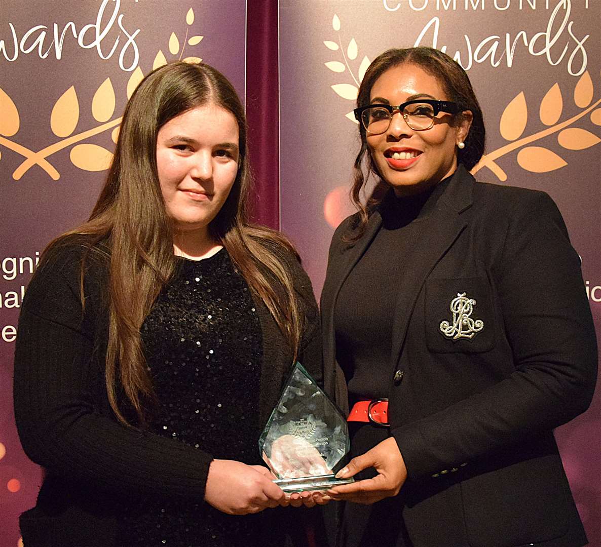 Councillor Rhea Rayside and Inspirational Young Person Award winner Sydney-Lily Reddish