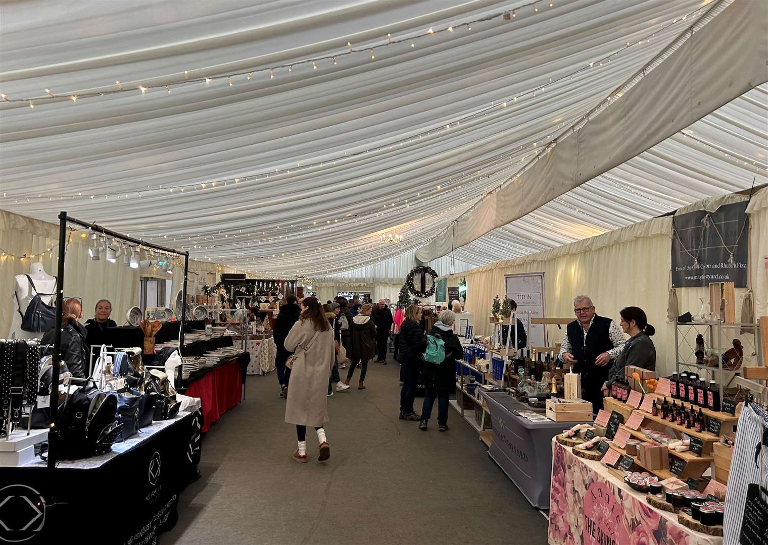 Inside the marquee