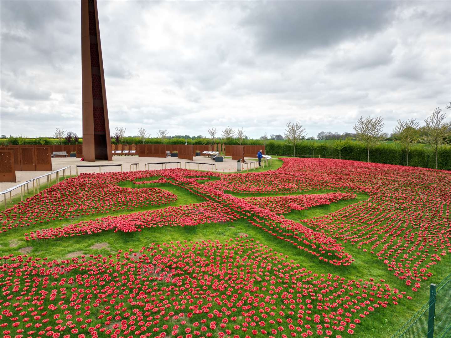 The ceramic poppies form the silhouette of a Lancaster Bomber. Picture: Chris Vaughan Photography